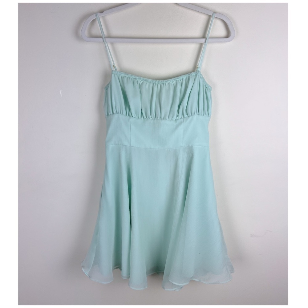 Hutch | Fairy Organza Babydoll Mini Slip Dress Icy Blue | S